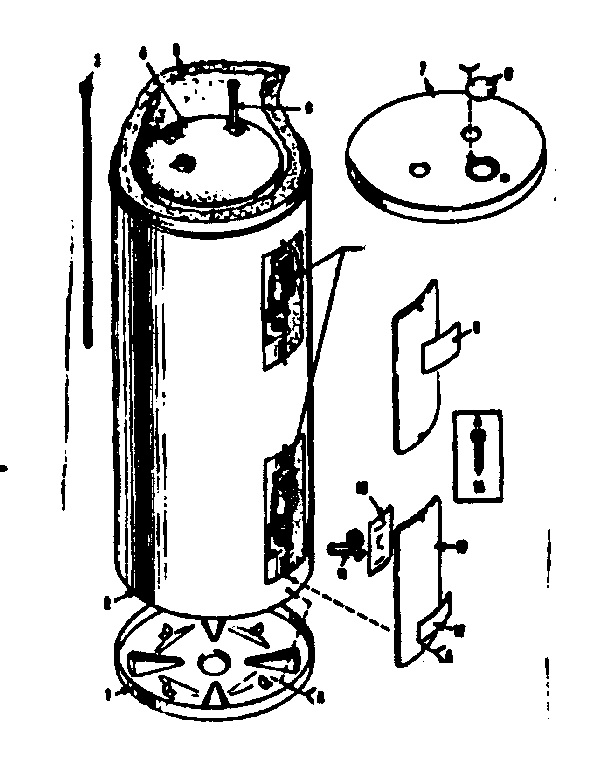 Non-functional Replacement Parts Diagram and Parts List for 15332400  Kenmore Water Heater