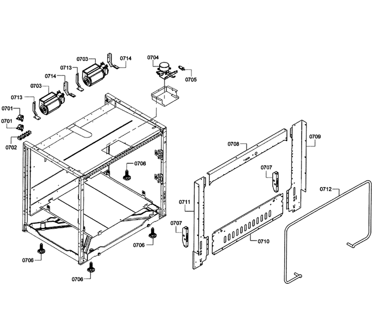Cabinet Assy Diagram and Parts List for PRD366GHU 07 Thermador Range