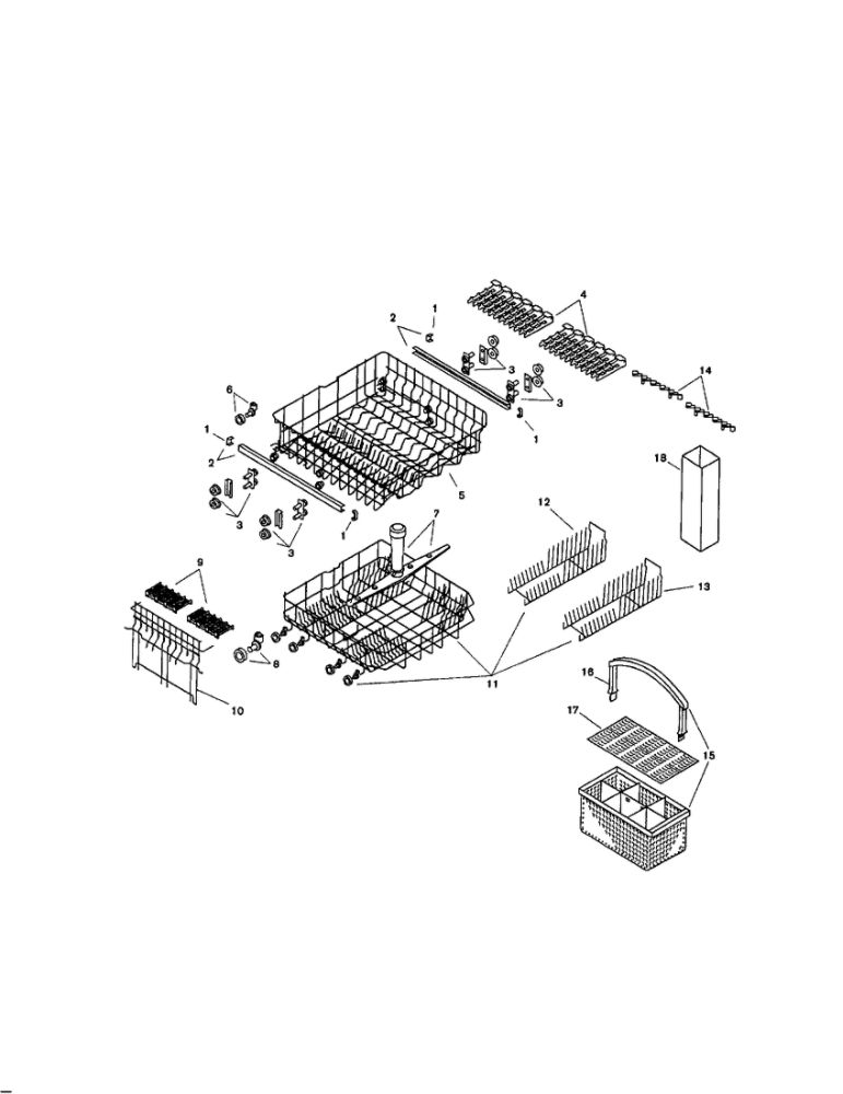 Racks Diagram and Parts List for SMU2042UC 09 Bosch Dishwasher