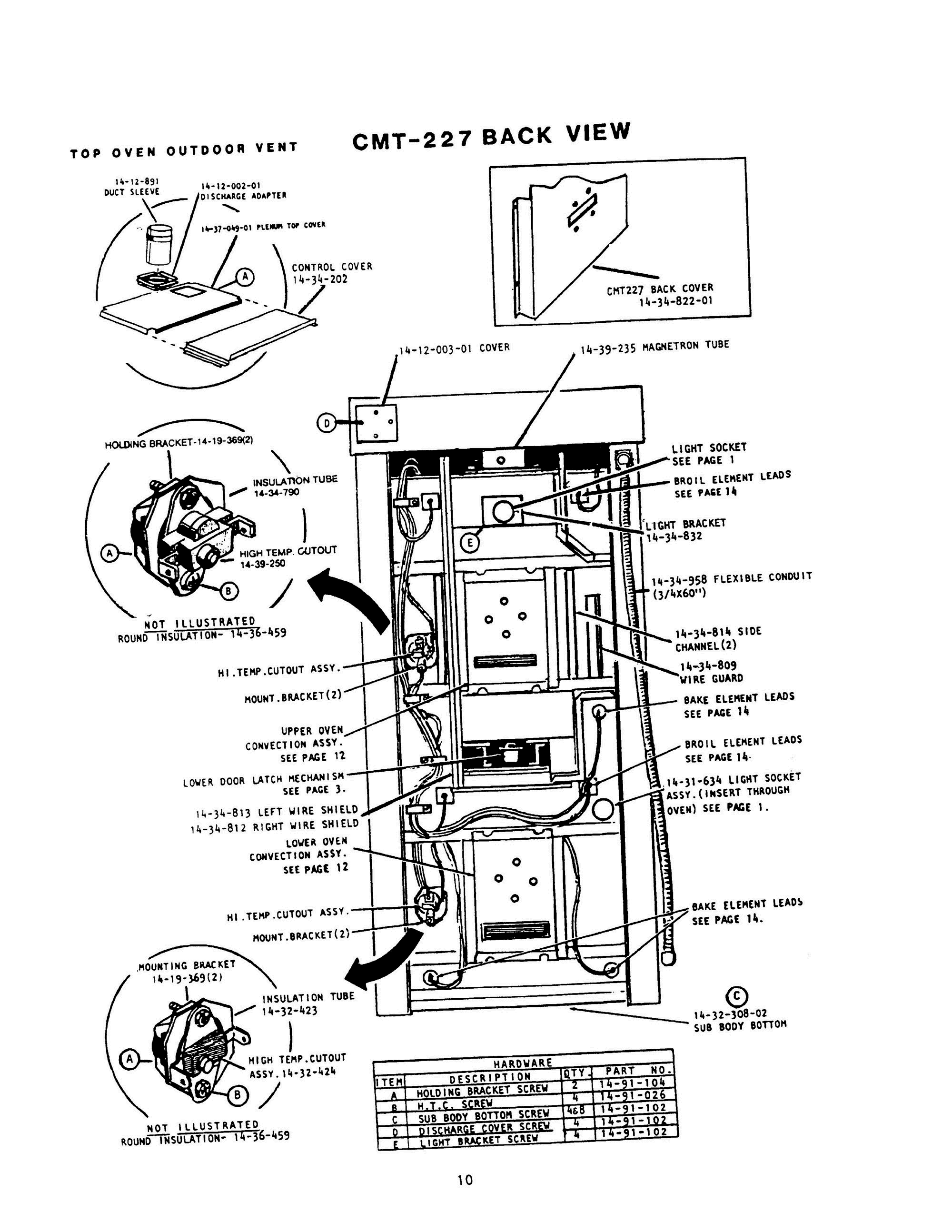 11 - CMT-227 BACK VIEW Diagram and Parts List for CMT-127  Bosch 