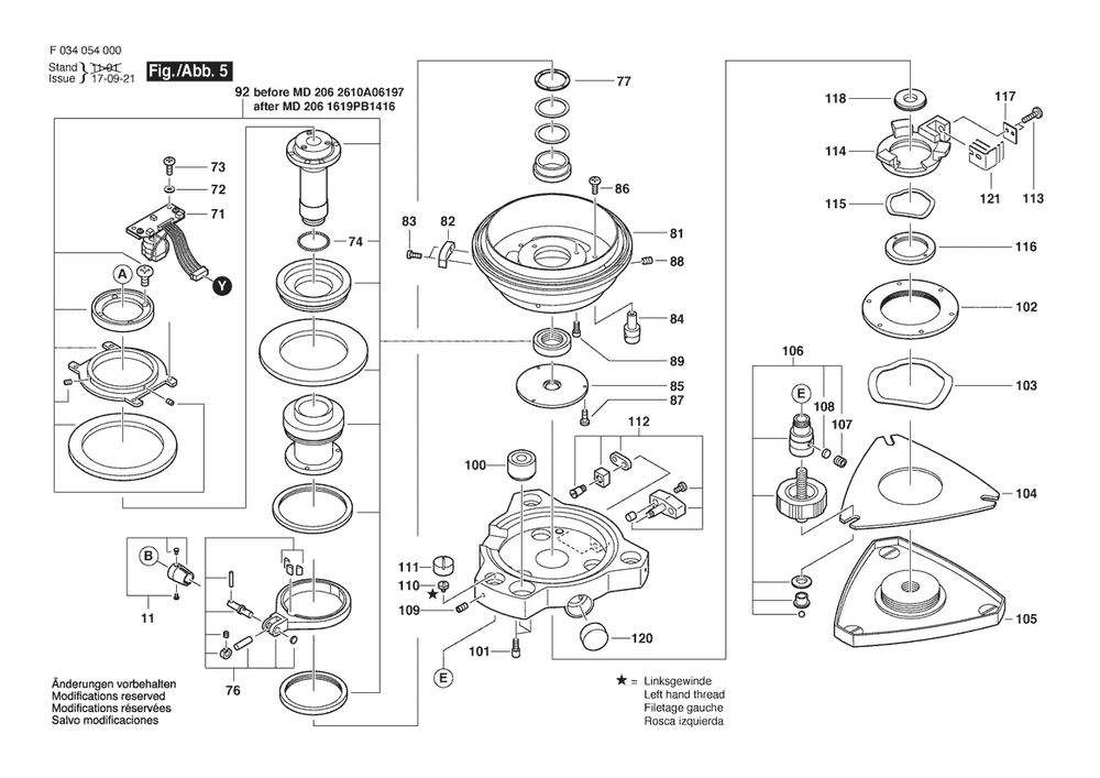Section 5 Diagram and Parts List for 56-DGT10 F034054300 Bosch Miscellaneous