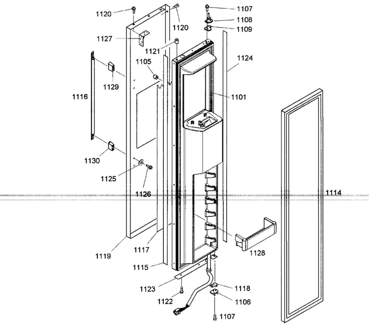 Door Assy 2 Diagram and Parts List for KBUDT4855E 01 Thermador Refrigerator
