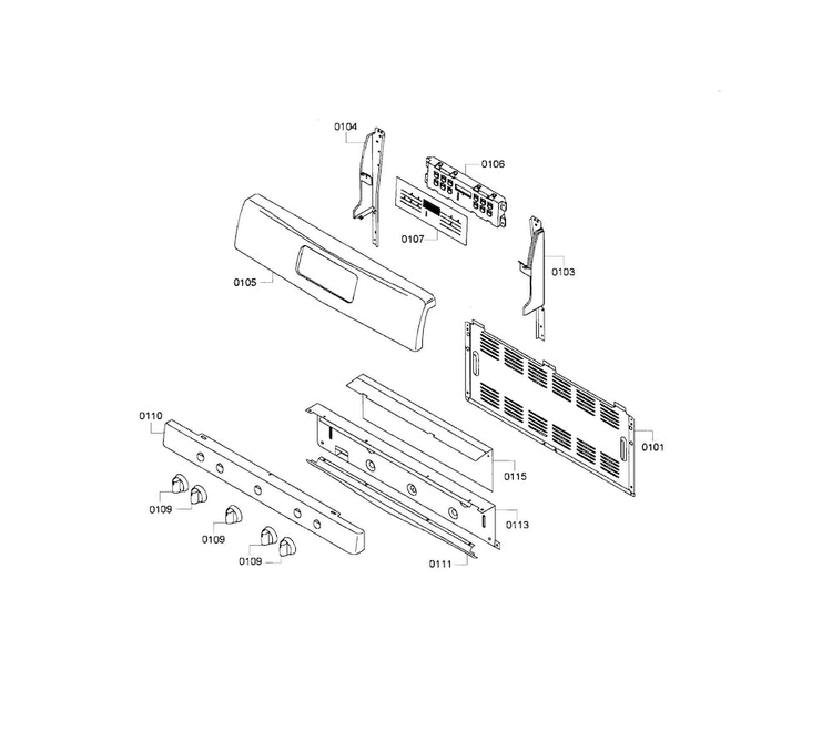 Control Panel Diagram and Parts List for HGS3053UC 09 Bosch Range