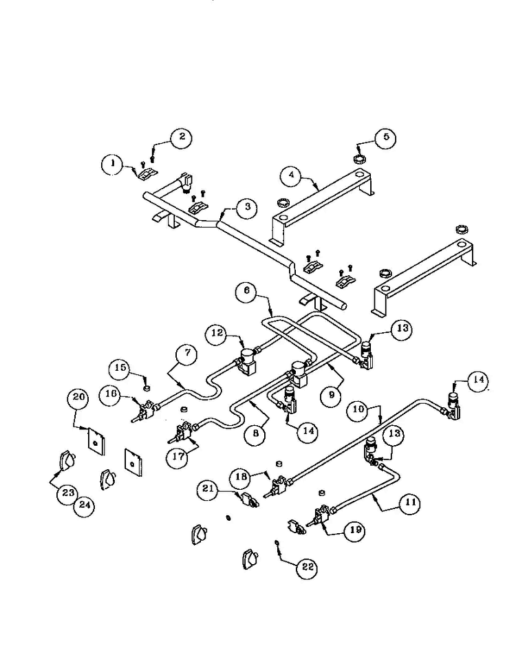 Manifold Assembly Sequence Diagram and Parts List for RDDS30V  Thermador Range