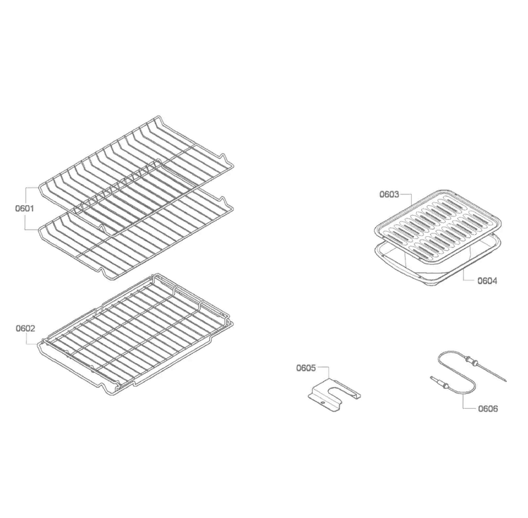 Shelfs Diagram and Parts List for HES7282U 01 Bosch Range