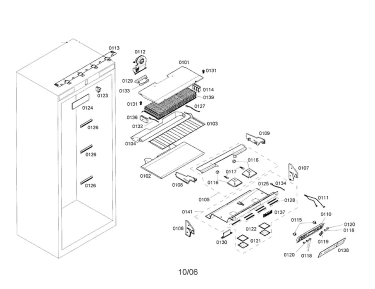 Refrigerator Section Diagram and Parts List for T30IR70CSS-01  Thermador Refrigerator