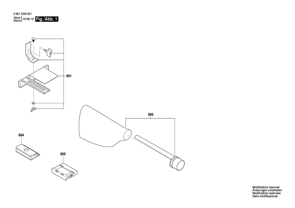 Diagram 2 Diagram and Parts List for GHO700 3 601 EA9 0K1 Bosch Planer Jointer
