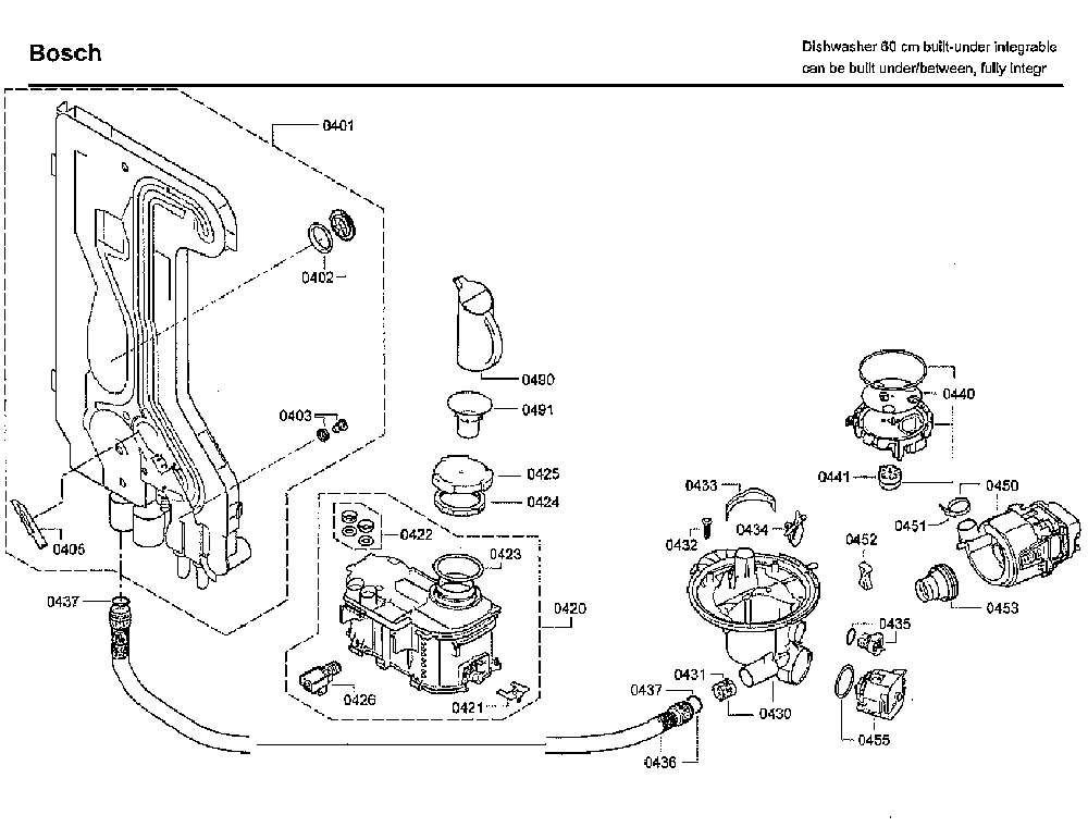 Pump Diagram and Parts List for SHV9PT53UC 01 Bosch Dishwasher
