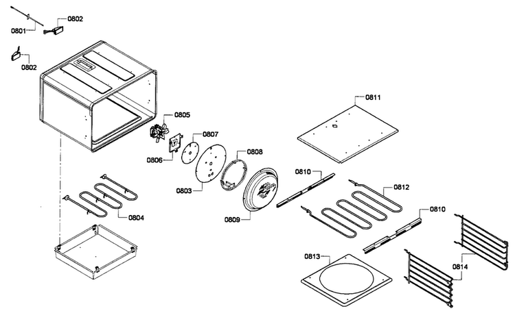 Large Oven Diagram and Parts List for PRD486EDPG 01 Thermador Range