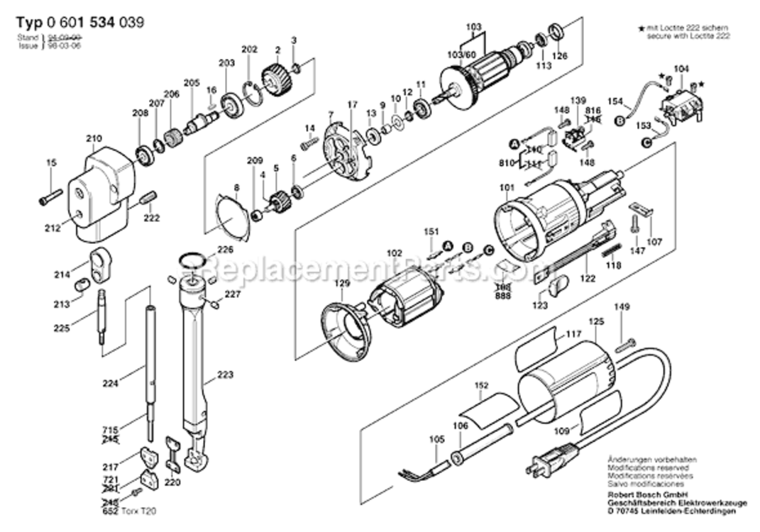 Page A Diagram and Parts List for 1534 0601534039 Bosch Nibbler & Shears