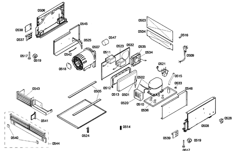 Compressor Diagram and Parts List for T24IR70NSP 39 Thermador Refrigerator