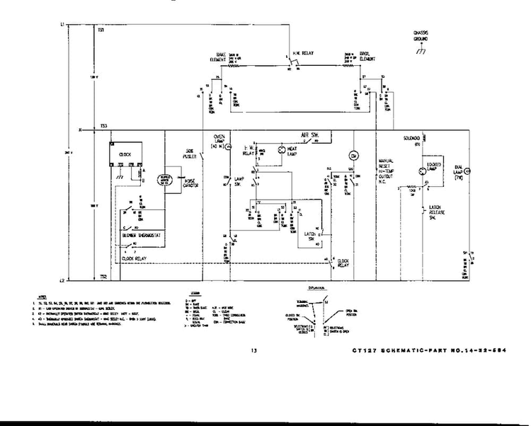 Wiring Diagram Diagram and Parts List for CT227  Thermador Wall Oven