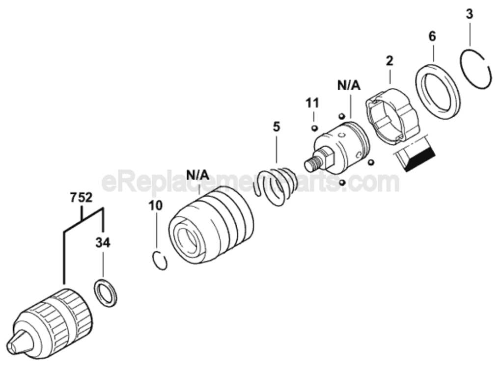 Page A Diagram and Parts List for 2607000186 1617000998 Bosch Hammer Drill