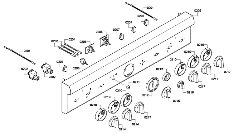 Control Panel Diagram and Parts List for PRD366GHU 01 Thermador Range
