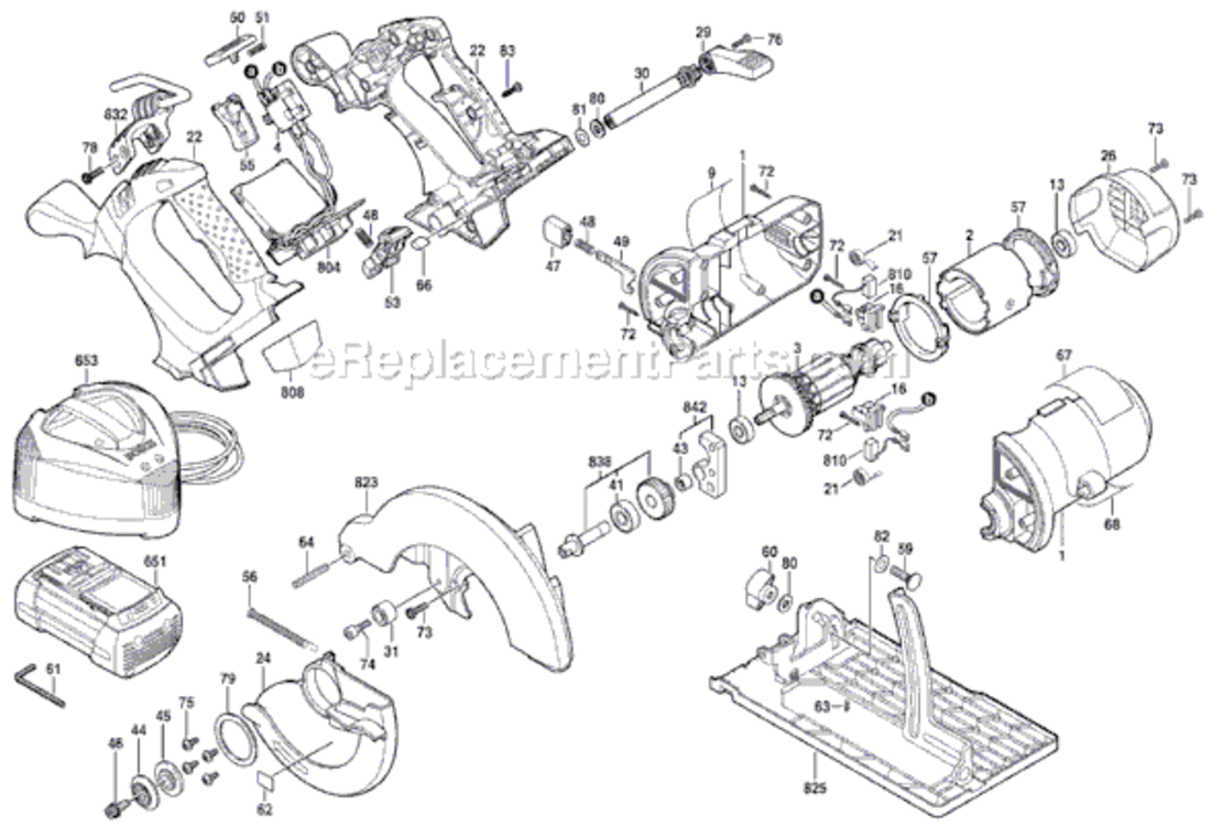 Page A Diagram and Parts List for 1671 3601F71R10 Bosch Circular Saw