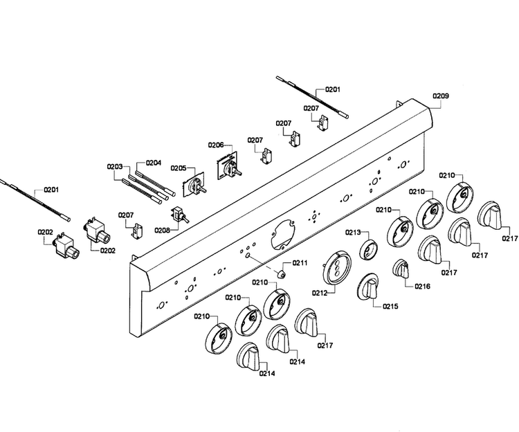 Control Panel Diagram and Parts List for PRD366GHU 02 Thermador Range
