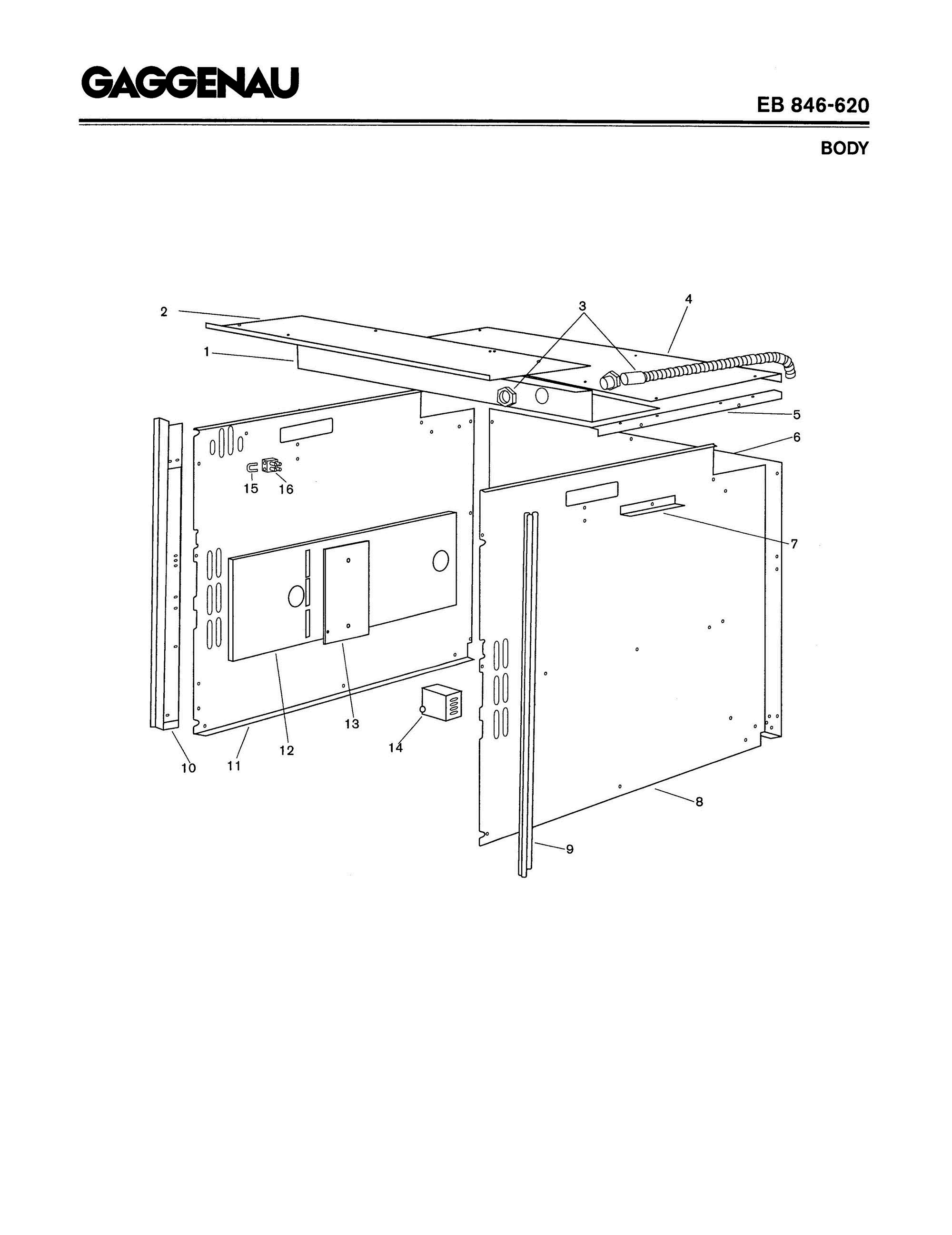 01 - BODY Diagram and Parts List for EB846-620  Bosch Range
