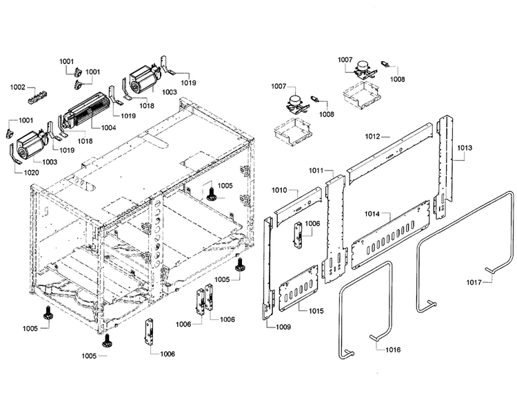 Cabinet Diagram and Parts List for PRD486GDHC 09 Thermador Range