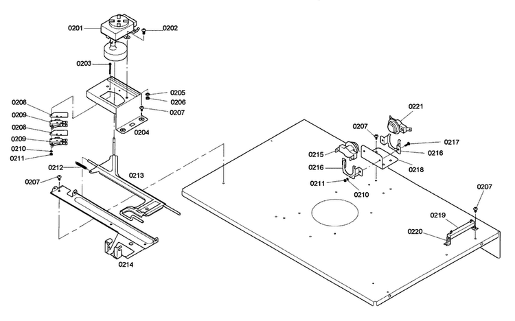 Internal Panel-upper Diagram and Parts List for HBL755AUC 02 Bosch Wall Oven