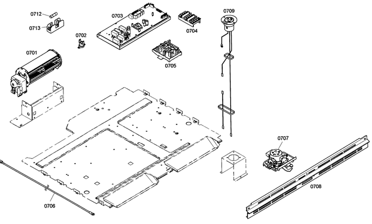 Oven Pcb Assy Diagram and Parts List for HBL5720UC 02 Bosch Microwave