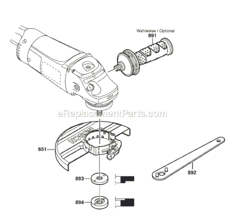 Page B Diagram and Parts List for 1772-6 06018510H0 Bosch Angle Grinder