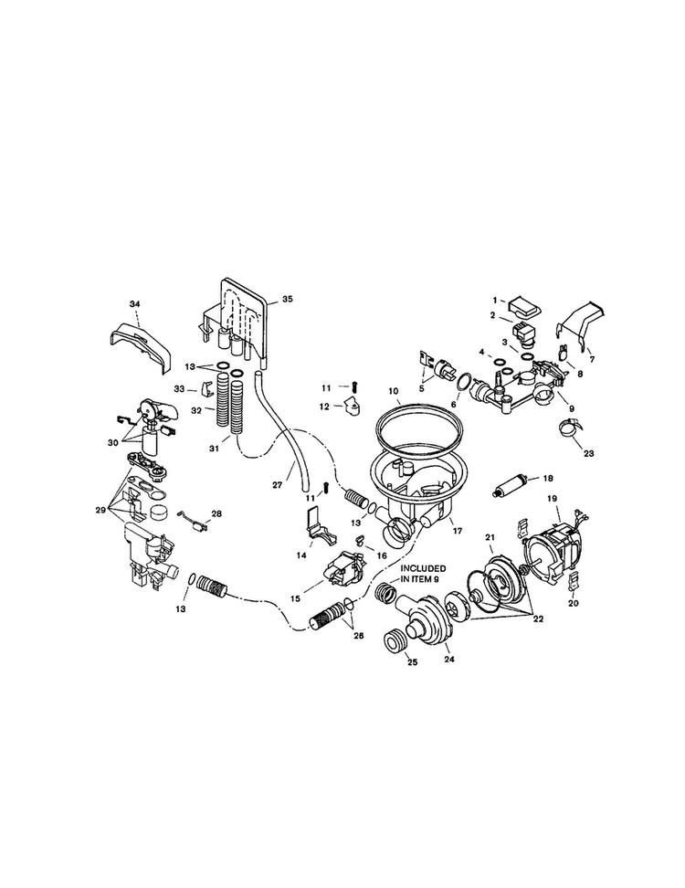 Components Assembly Diagram and Parts List for SHU5312UC 12 Bosch Dishwasher