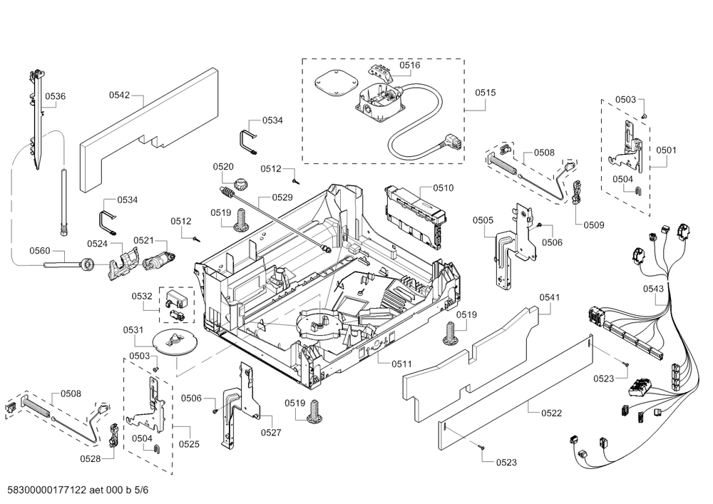 Diagram 5 Diagram and Parts List for SHE68TL5UC 07 Bosch Dishwasher
