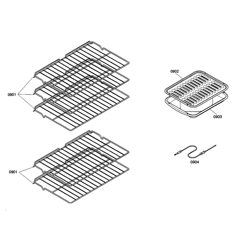 Shelfs Diagram and Parts List for HBL5620UC 03 Bosch Wall Oven