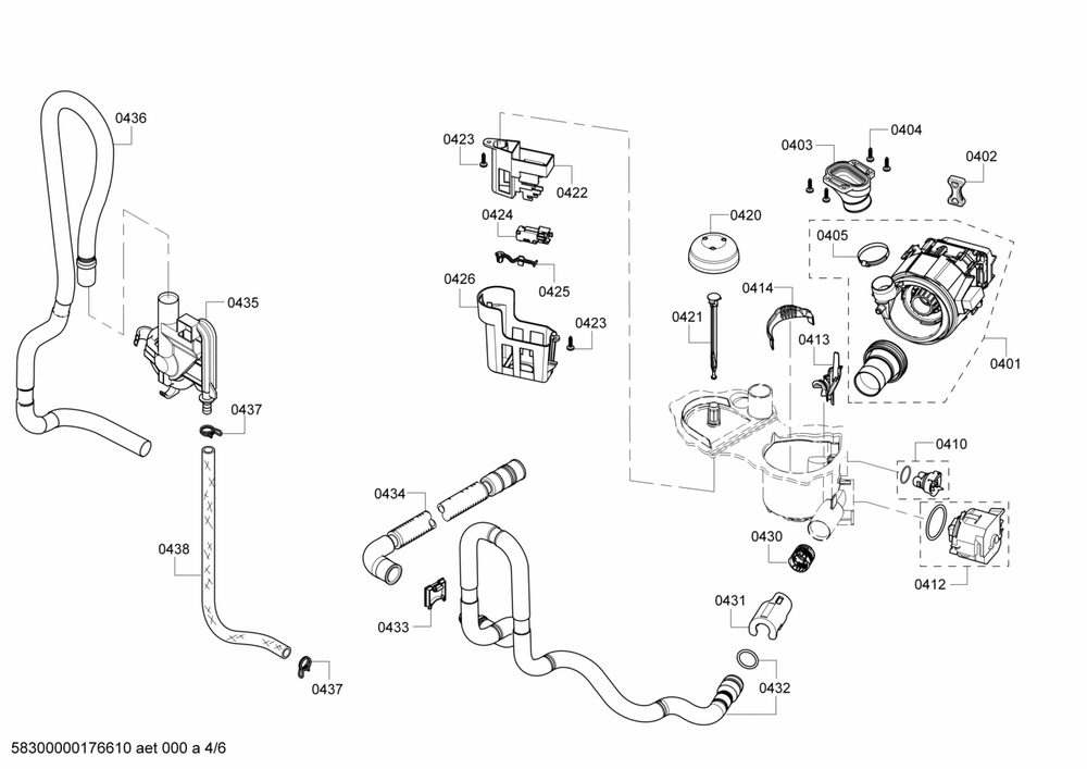 Diagram 4 Diagram and Parts List for SHX2ARL5UC-15  Bosch Dishwasher