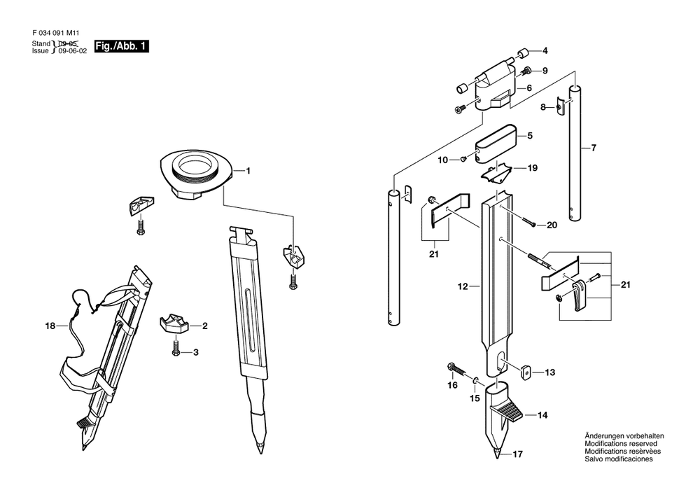 Diagram Diagram and Parts List for WDF25 (Orange)(F 034 091 M12) Bosch Tool Stand & Cart