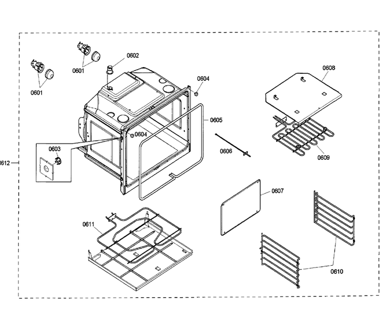 Cavity 2 Diagram and Parts List for HBN5660UC 01 Bosch Wall Oven