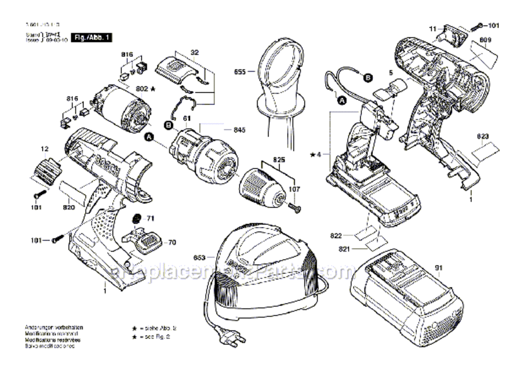 Page A Diagram and Parts List for 18636-02  Bosch Hammer Drill