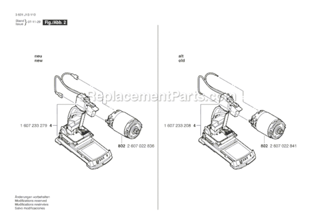Page B Diagram and Parts List for 18636-03 3601J13110 Bosch Hammer Drill