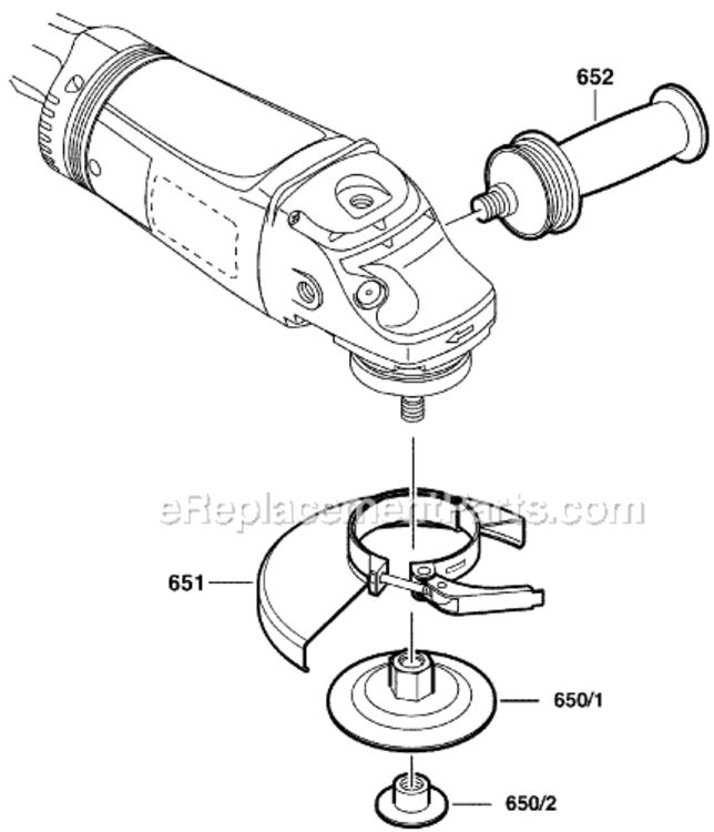 Page B Diagram and Parts List for 1873-8F 0601851B61 Bosch Angle Grinder