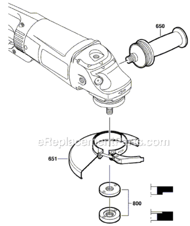 Page B Diagram and Parts List for 1894-6 0601854B60 Bosch Angle Grinder