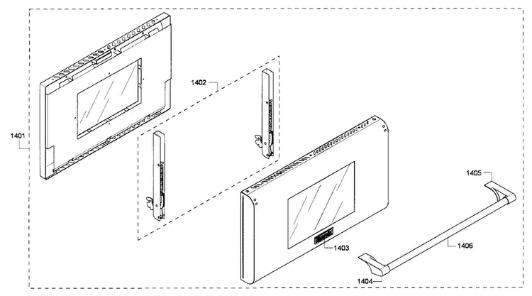 Large Door Diagram and Parts List for PRG486EDPG 01 Thermador Range