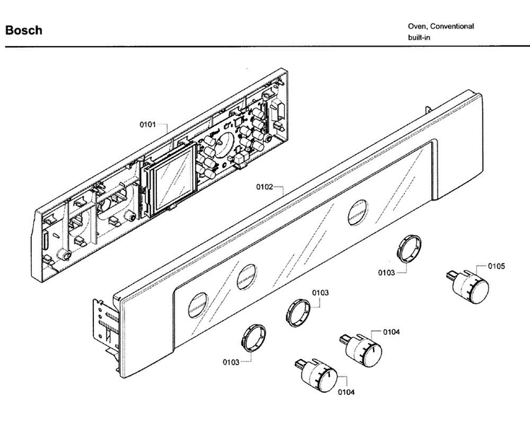 Control Panel Diagram and Parts List for HBL5620UC 09 Bosch Wall Oven