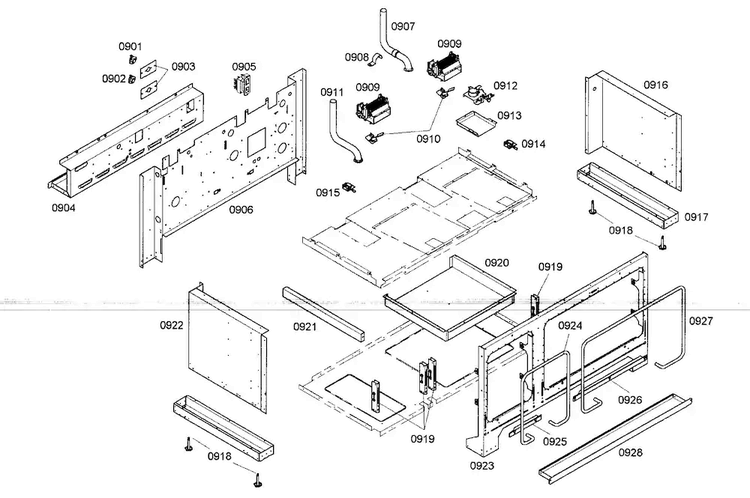 Mounting Assy Diagram and Parts List for PRD484EEG01  Thermador Range