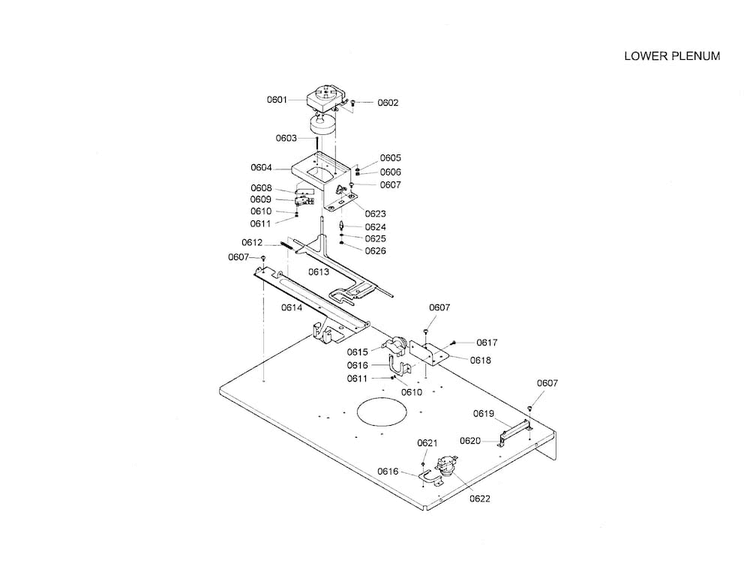 Lower Plenum Diagram and Parts List for HBL5055AUC 01 Bosch Wall Oven