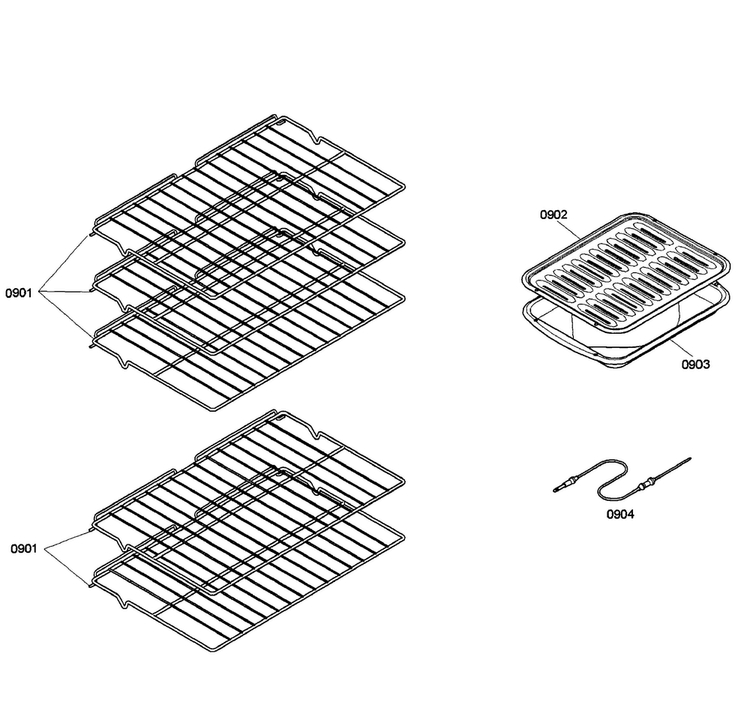 Shelfs Diagram and Parts List for HBL5660UC 01 Bosch Wall Oven