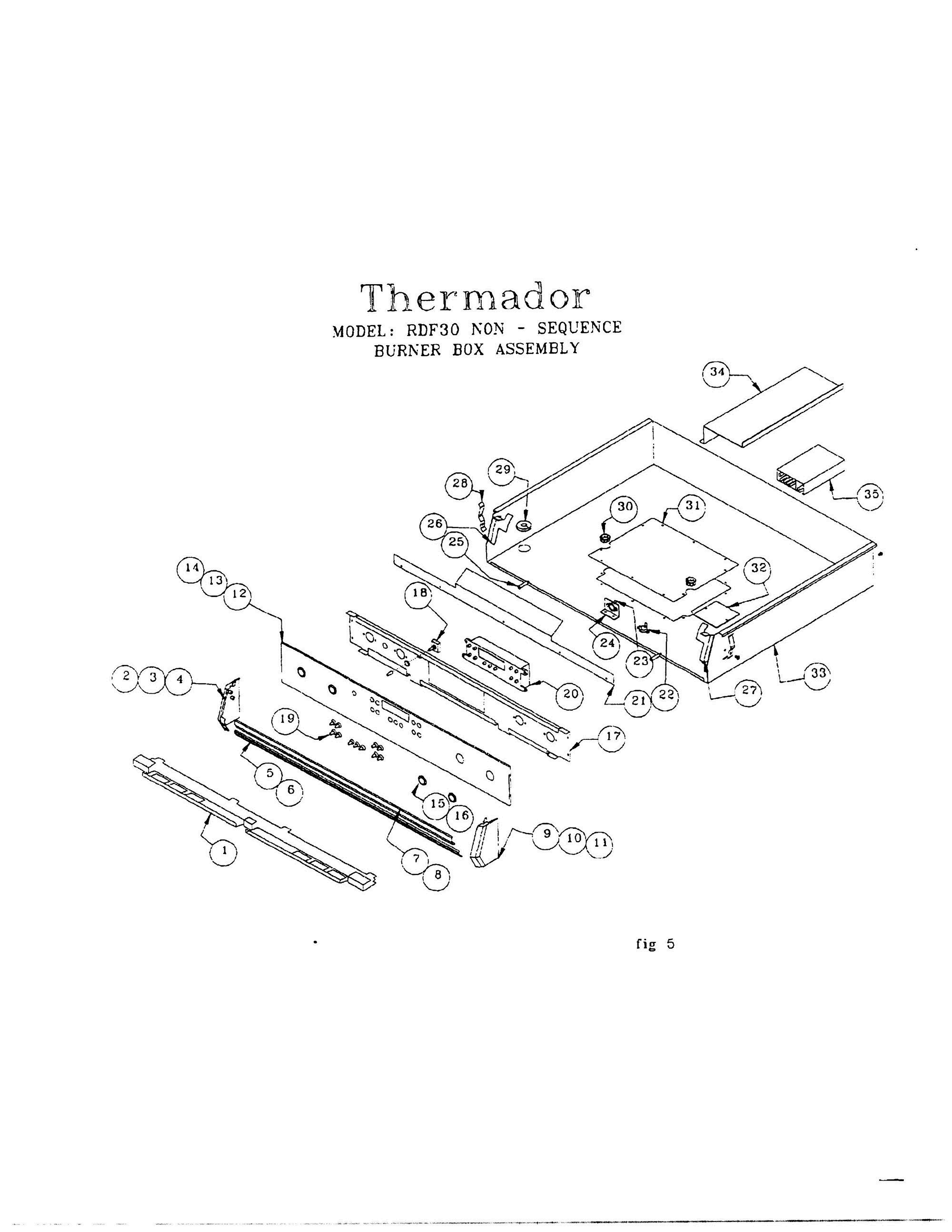 07 - NON-SEQUENCE BURNER BOX Diagram and Parts List for RDDS30  Bosch Range