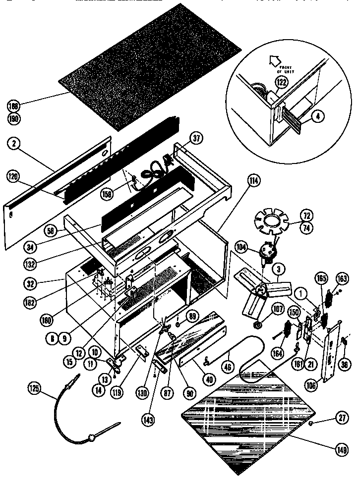 Cabinet/bracket/hinges Diagram and Parts List for MTR37  Thermador Microwave