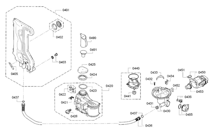 Pump Diagram and Parts List for SPE53U52UC 26 Bosch Dishwasher