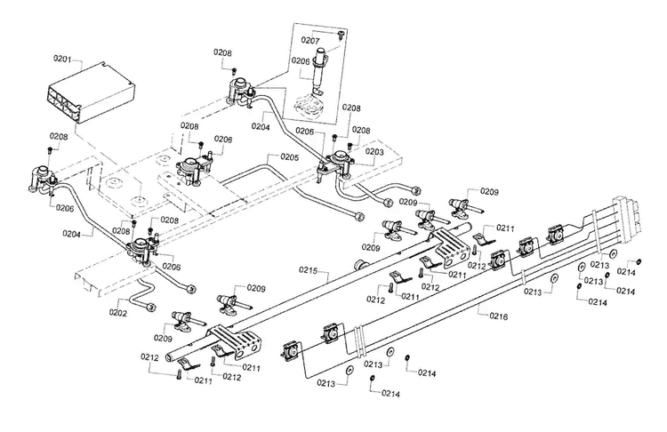 Valve Assy Diagram and Parts List for HGI8054UC 01 Bosch Range