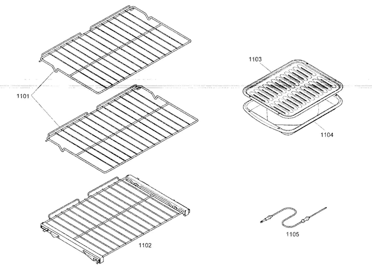Shelfs Diagram and Parts List for MEM301ES01  Thermador Microwave