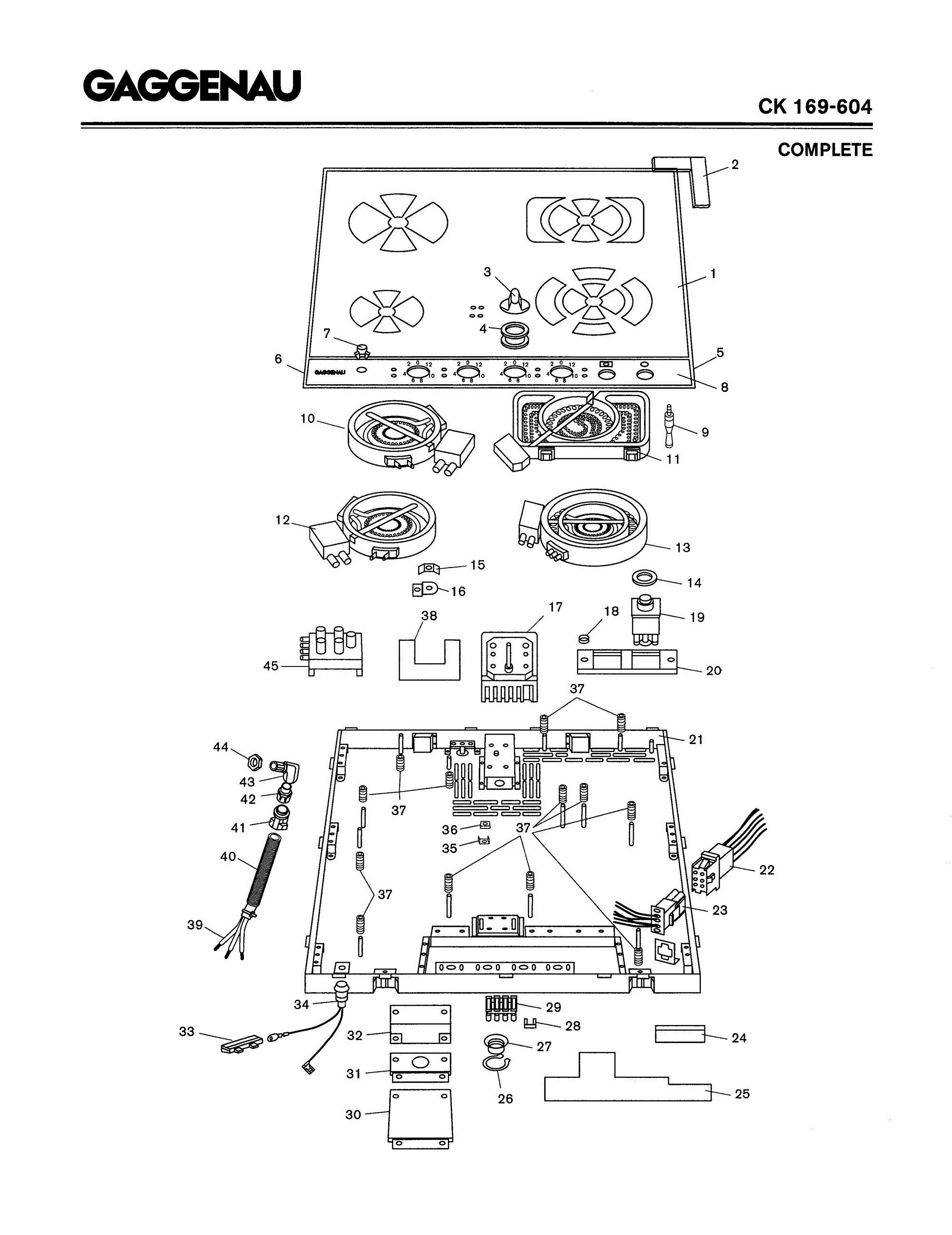 01 - COMPLETE Diagram and Parts List for CK169-604  Bosch Range