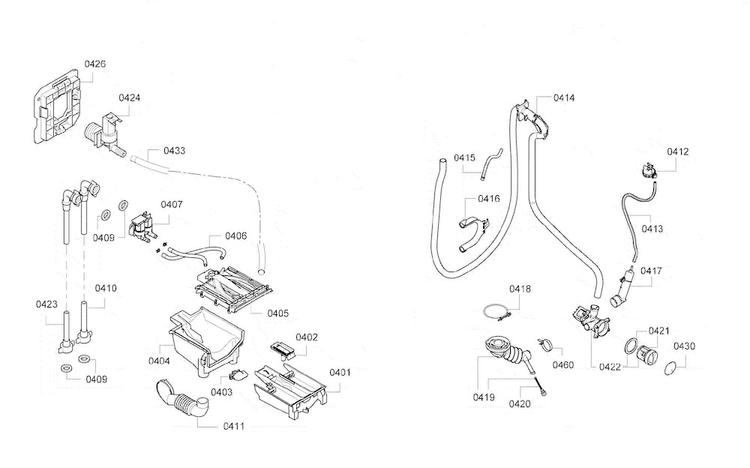 Dispenser Assy Diagram and Parts List for WAP24200UC 05 Bosch Washer