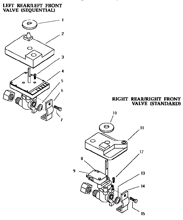 Gas Control Valve Diagram and Parts List for SGS36GW  Thermador Cooktop