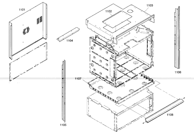Mounting Assy Diagram and Parts List for MEMCW301ES01  Thermador Microwave