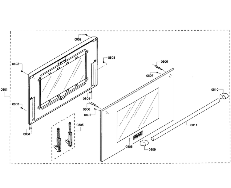 Door Assy Diagram and Parts List for PRD366GHC 04 Thermador Range